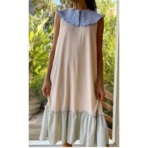 Lisa Says Gah Stevie Gingham Patchwork Midi Dress Size L